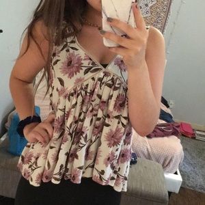 American Eagle Floral Sleeveless Top